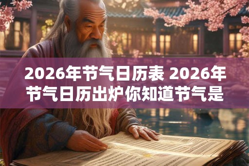 2026年节气日历表 2026年节气日历出炉你知道节气是什么吗 2026年节气日历表 2026年节气日历出炉你知道节气是什么吗
