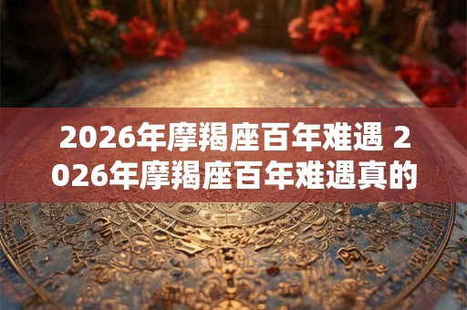 2026年摩羯座百年难遇 2026年摩羯座百年难遇真的会来吗