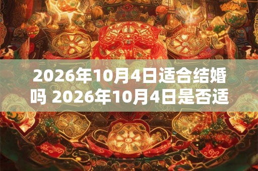 2026年10月4日适合结婚吗 2026年10月4日是否适宜婚礼