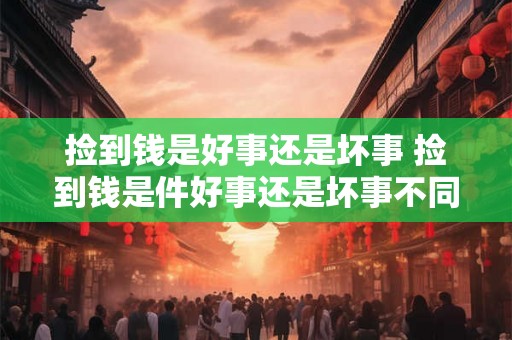 捡到钱是好事还是坏事 捡到钱是件好事还是坏事不同人有不同看法