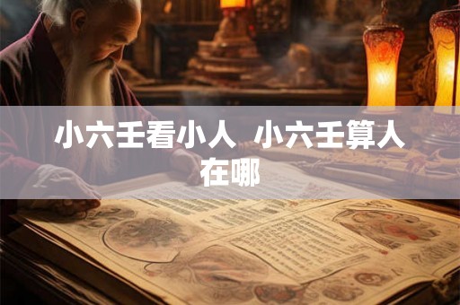 小六壬看小人  小六壬算人在哪