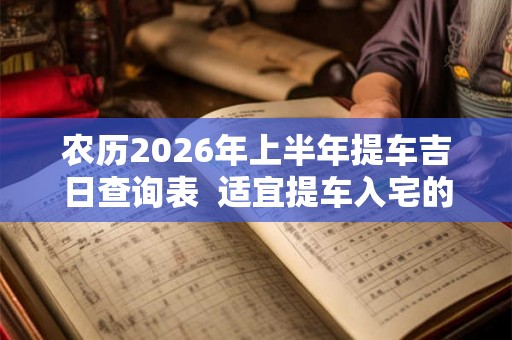 农历2026年上半年提车吉日查询表 适宜提车入宅的黄道吉日 农历2026年上半年提车吉日查询表 适宜提车入宅的黄道吉日