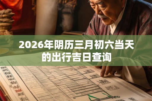 2026年阴历三月初六当天的出行吉日查询