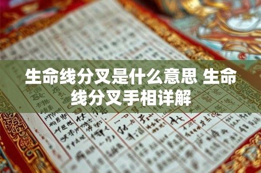 生命线分叉是什么意思 生命线分叉手相详解