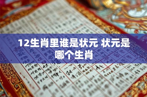 12生肖里谁是状元 状元是哪个生肖