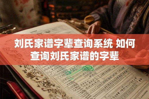 刘氏家谱字辈查询系统 如何查询刘氏家谱的字辈