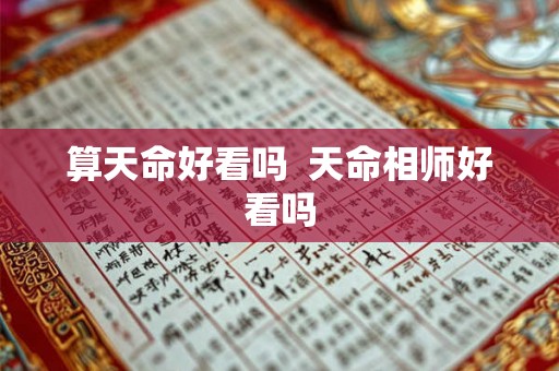 算天命好看吗  天命相师好看吗
