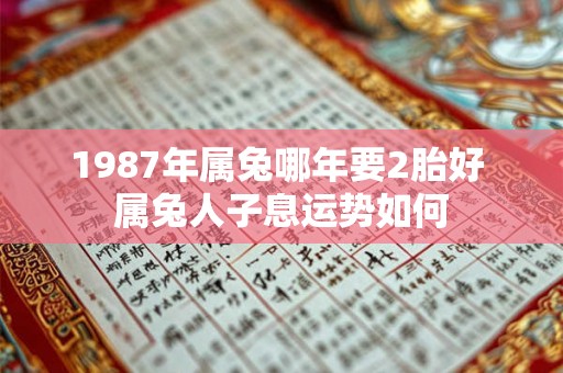 1987年属兔哪年要2胎好 属兔人子息运势如何