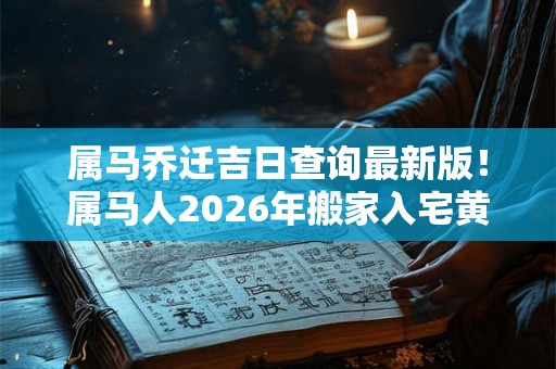 属马乔迁吉日查询最新版！属马人2026年搬家入宅黄道吉日查询