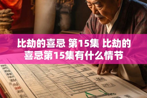 比劫的喜忌 第15集 比劫的喜忌第15集有什么情节