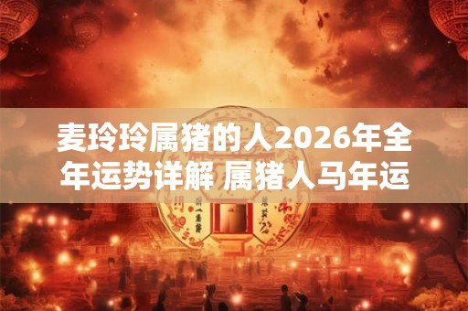 麦玲玲属猪的人2026年全年运势详解 属猪人马年运程及每月运势