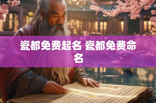 瓷都免费起名 瓷都免费命名 瓷都免费起名 瓷都免费命名