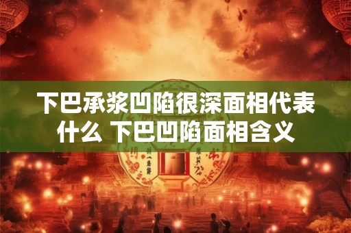 下巴承浆凹陷很深面相代表什么 下巴凹陷面相含义