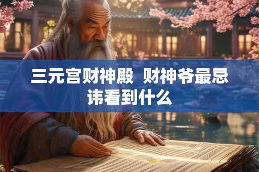 三元宫财神殿  财神爷最忌讳看到什么