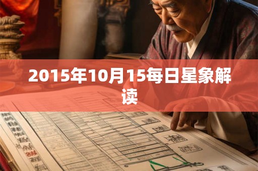 2015年10月15每日星象解读
