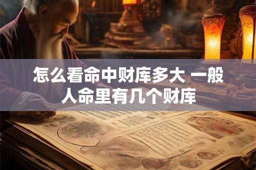 怎么看命中财库多大 一般人命里有几个财库