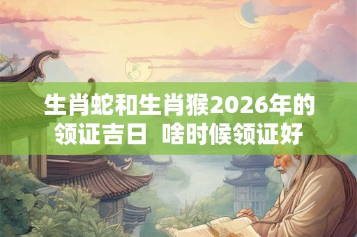 生肖蛇和生肖猴2026年的领证吉日  啥时候领证好