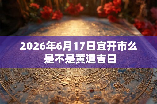 2026年6月17日宜开市么 是不是黄道吉日 2026年6月17日宜开市么 是不是黄道吉日