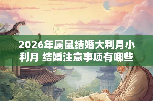 2026年属鼠结婚大利月小利月 结婚注意事项有哪些 2026年属鼠结婚大利月小利月 结婚注意事项有哪些