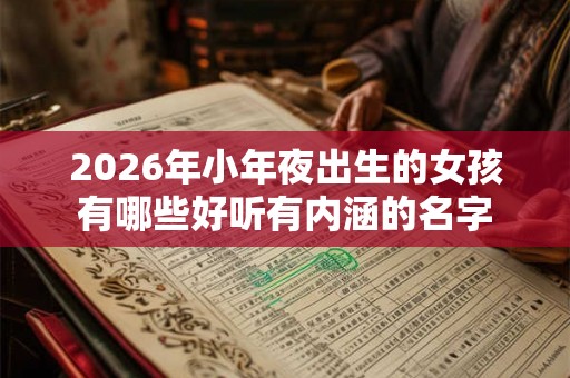 2026年小年夜出生的女孩有哪些好听有内涵的名字