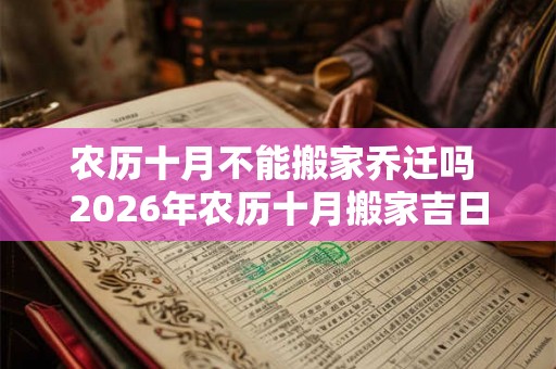 农历十月不能搬家乔迁吗 2026年农历十月搬家吉日