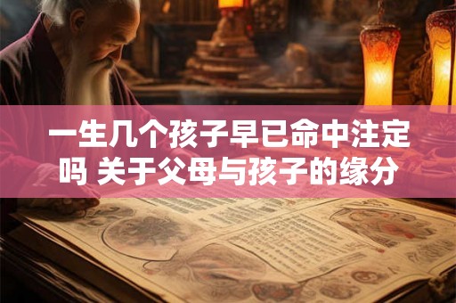 一生几个孩子早已命中注定吗 关于父母与孩子的缘分