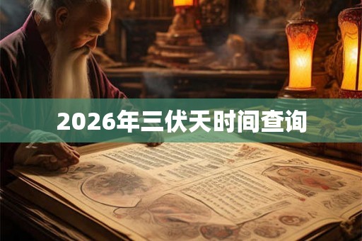 2026年三伏天时间查询