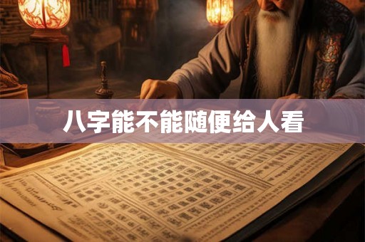 八字能不能随便给人看 八字能不能随便给人看