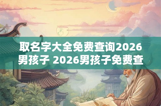 取名字大全免费查询2026男孩子 2026男孩子免费查询名字大全