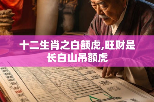十二生肖之白额虎,旺财是长白山吊额虎