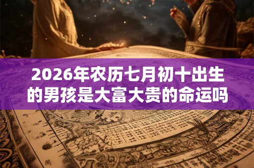 2026年农历七月初十出生的男孩是大富大贵的命运吗