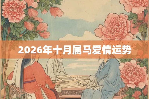 2026年十月属马爱情运势