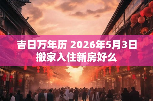 吉日万年历 2026年5月3日搬家入住新房好么