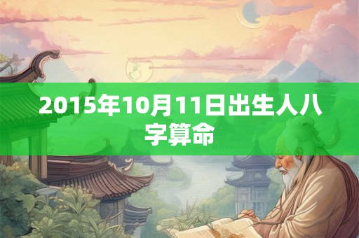 2015年10月11日出生人八字算命