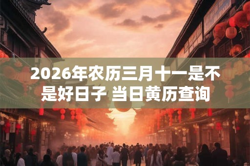 2026年农历三月十一是不是好日子 当日黄历查询