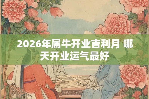 2026年属牛开业吉利月 哪天开业运气最好
