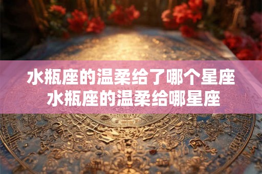 水瓶座的温柔给了哪个星座 水瓶座的温柔给哪星座