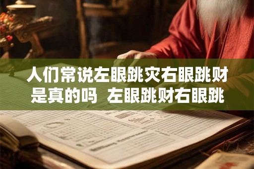 人们常说左眼跳灾右眼跳财是真的吗  左眼跳财右眼跳灾的由来