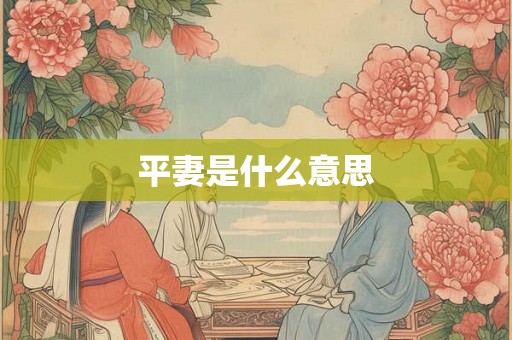 平妻是什么意思 平妻是什么意思