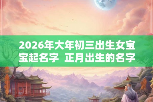 2026年大年初三出生女宝宝起名字  正月出生的名字