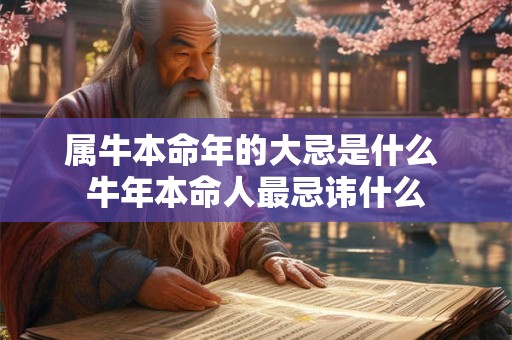 属牛本命年的大忌是什么 牛年本命人最忌讳什么