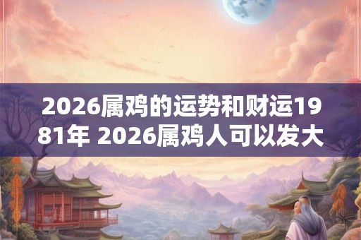 2026属鸡的运势和财运1981年 2026属鸡人可以发大财吗