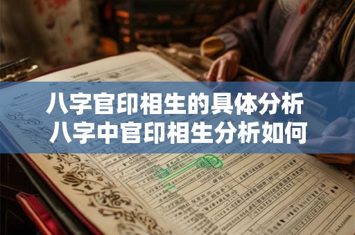 八字官印相生的具体分析 八字中官印相生分析如何