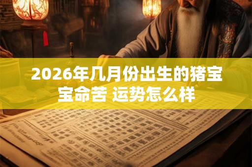 2026年几月份出生的猪宝宝命苦 运势怎么样
