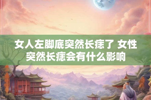 女人左脚底突然长痣了 女性突然长痣会有什么影响