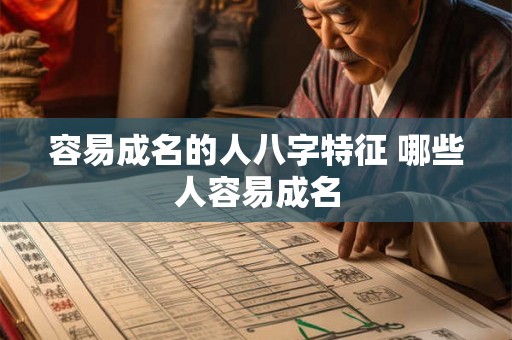 容易成名的人八字特征 哪些人容易成名