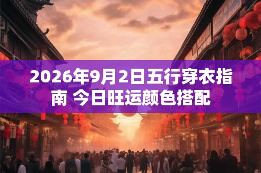 2026年9月2日五行穿衣指南 今日旺运颜色搭配