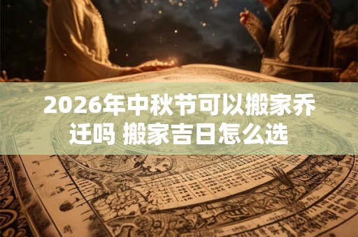 2026年中秋节可以搬家乔迁吗 搬家吉日怎么选