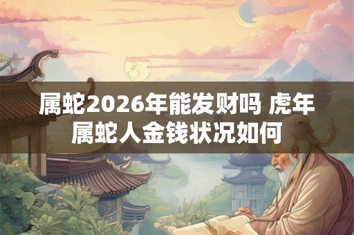 属蛇2026年能发财吗 虎年属蛇人金钱状况如何 属蛇2026年能发财吗 虎年属蛇人金钱状况如何