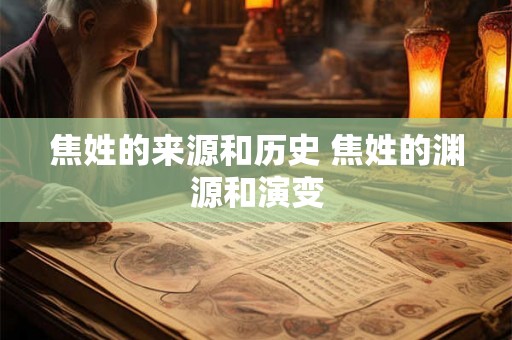 焦姓的来源和历史 焦姓的渊源和演变